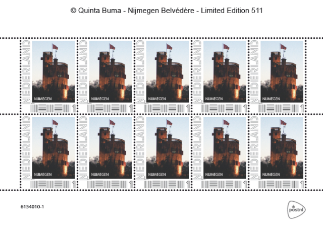 persoonlijke postzegel Nijmegen belvedere